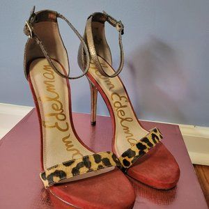 Sam Edelman Elenore Leopard Metallic Sandals